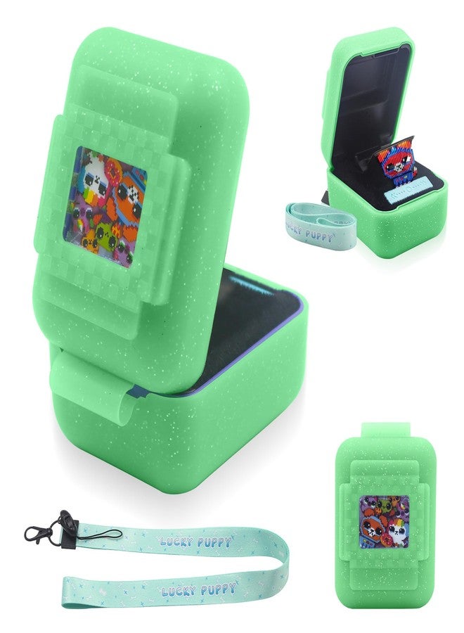 Taladad Silicone Cover Case for Bitzee Interactive Toy Digital Pet,Cases with Lanyard,Protective Case Holder Skin for Bitzee Virtual Electronic Pets for Girls & Boys (Green) - Image 1